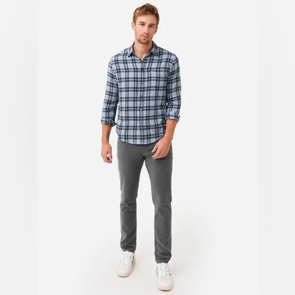 Rails mens L Large blue plaid Lennox flannel algae melange button up shirt EUC